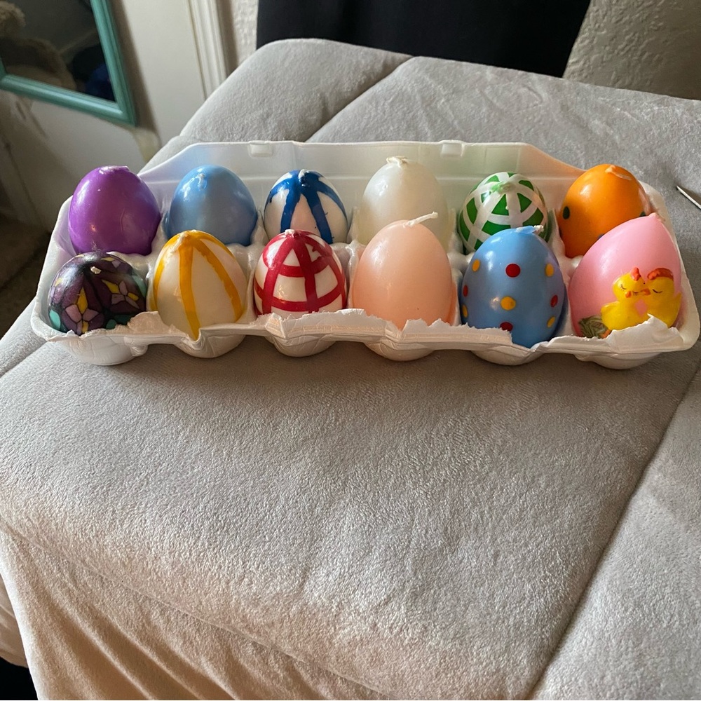 Set of (12) Easter Egg Candles‎ 1 dozen